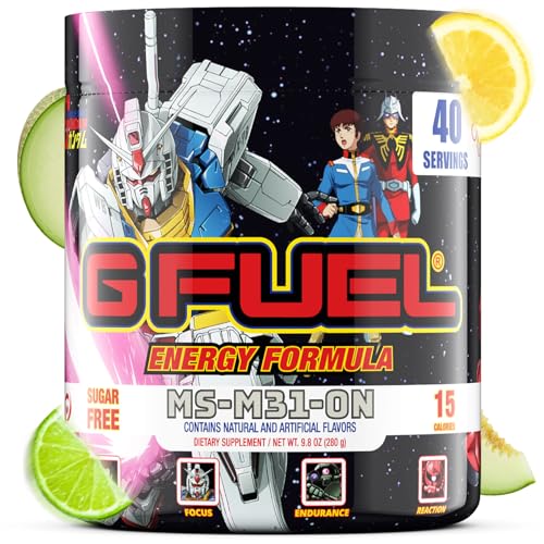 Image of G Fuel MS-M31-0N Energy Drink Powder, Pre Workout Caffeine Mix for Gaming, Sugar Free Focus Amino, Vitamin + Antioxidants, 9.8oz (Ramune Melon, 40 Servings)