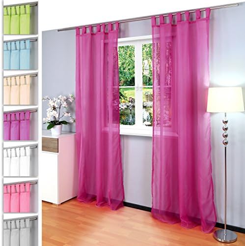 Gräfenstayn Venezia zestaw 2 przezroczystych, jednokolorowych zasłon (dł. x szer.) 245 x 140 cm z pętelkami i znakiem Öko-Tex Standard 100: "Zweryfikowane godne zaufania" z woalu (szary)