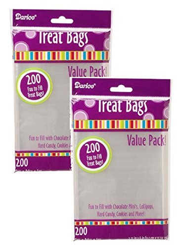 Darice 28-002V 3-3/4-Inch-by- 6-Inch Clear Treat Bag 2 pack totals 400-Pieces - //coolthings.us