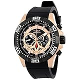 [インビクタ] Invicta 腕時計 Aviator Multi-Function Black Carbon Fiber Dial Black Polyurethane Men's Watch メンズ 21740 [並行輸入品]