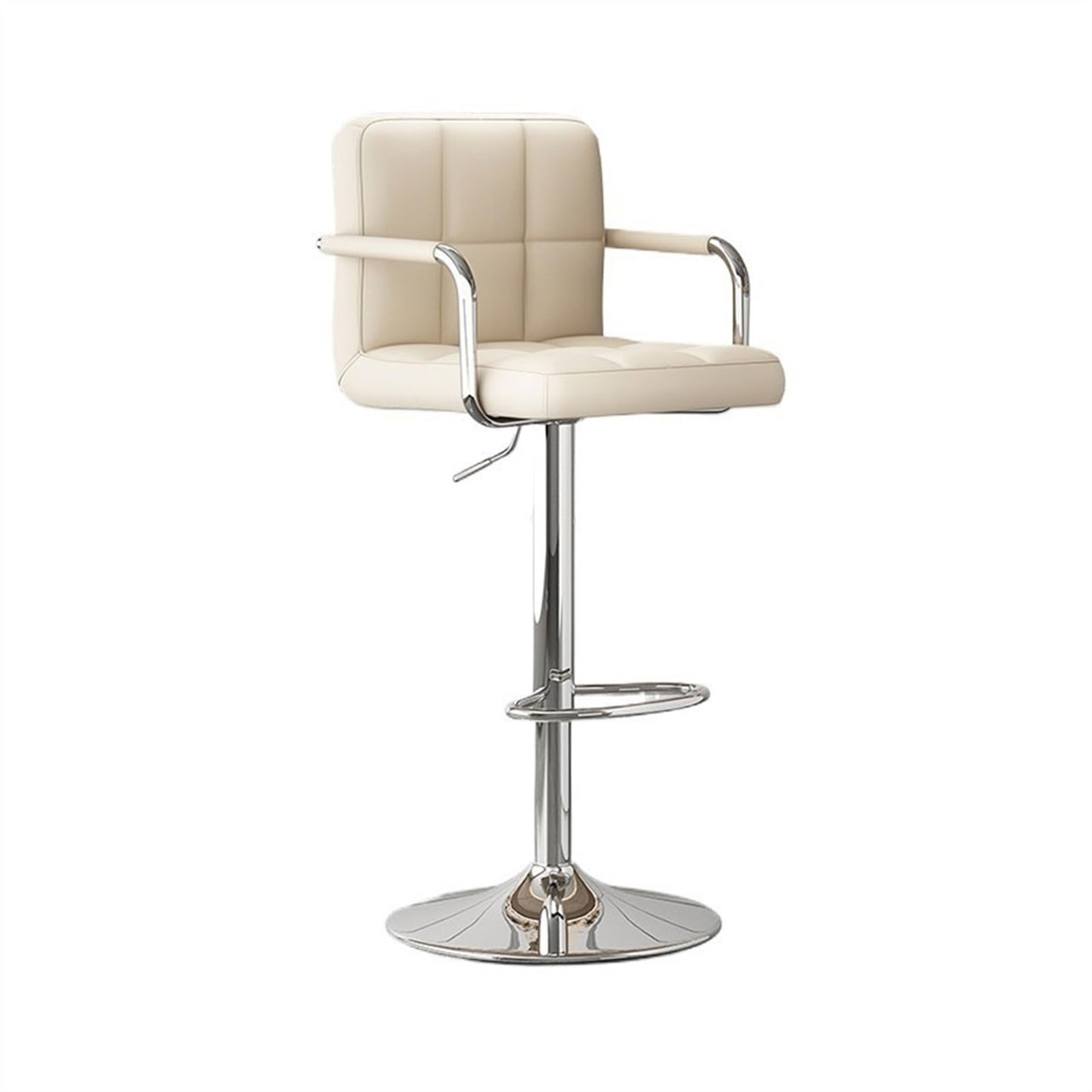 Tabourets de bar en cuir PU blanc haute finition avec assise réglable