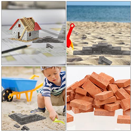 Generic 100 Pcs Mini Tijolos Minúsculos Tijolos para Paisagismo 1: 16 Tijolos Miniatura Vermelhos Mo