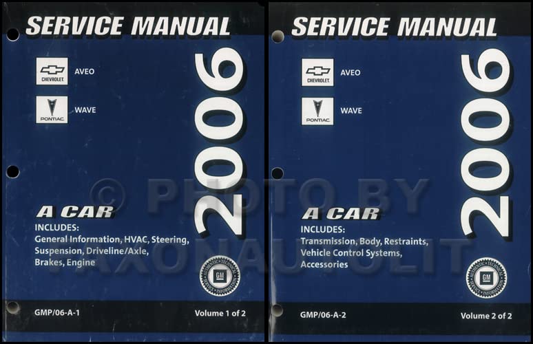 2006 Chevy Aveo Pontiac Wave Repair Shop Manual Original 2 Volume Set