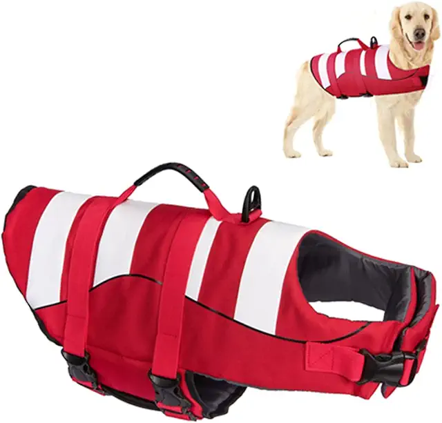 Gilet de Sauvetage pour Chien Rouge S - Sécurité Nautique Réglable