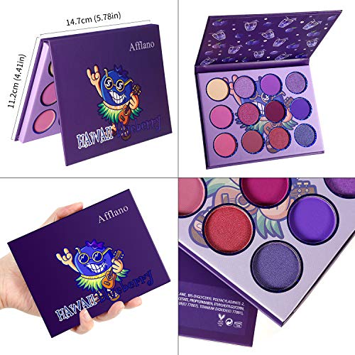 Afflano Pink Purple Eyeshadow Palette Highly Pigmented, Waterproof & Long Lasting Violet Eye Shadow Palette 12 Color, Blendable Matte Shimmer Purple Eyes Makeup Eyeshadow Mini Pallet For Women Girl #TOP2