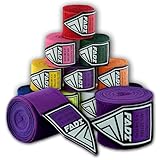 Fadi Sports Elastic 180 inch Boxing Handwraps | Mexican Style 4.5m Inner Boxing Gloves Martial Arts Wraps for Men & Women - Ideal for Boxing, MMA, Kickboxing, Muay Thai (Blue) (Purple, 180