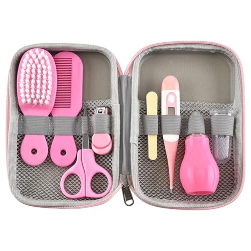 Set para Cuidado del Bebé, Kit para Salud del Bebé, Kit Bebe Recien Nacido Higiene, 8 Piezas Neceser Set Manicura para Bebés, juego cuidado uñas cortador seguridad, 8 unidades