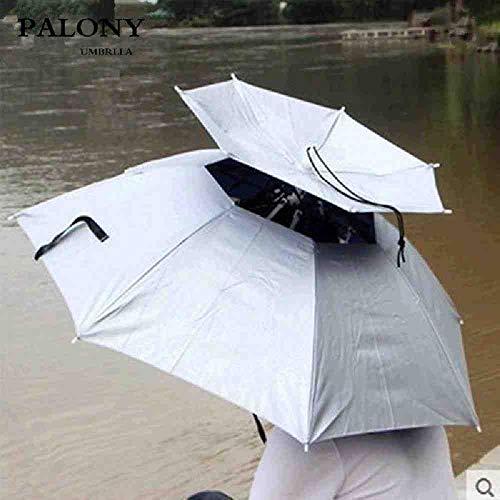 Preisvergleich Produktbild BJDKF Regenschirm Tragbare Nützliche Regenschirm Hut Sonnenschutz wasserdichte Outdoor Camping Wandern Angeln Festivals Sonnenschirm Faltbare Brolly Cap