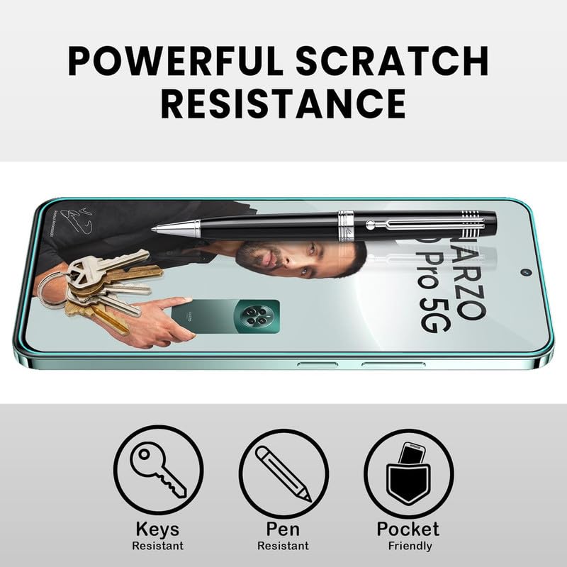 Image of Tempered Glass Screen Protector for Realme Narzo 70 Pro 5G with Easy Installation kit