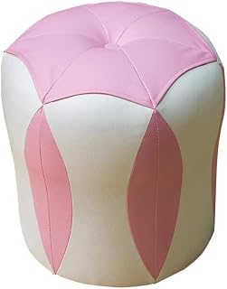 WJHCDDA - Taburete pequeño para sillas y otomanas, diseño de banco de madera maciza, taburete de cuero, taburete pequeño, taburete de salón (color: rosa)
