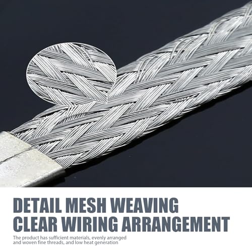 dawfall Pack-5 Car Ground Strap Kit, 10In 13In 220V Metal Flat Braided Vehicle Ground Straps Accessories, Durable Automotive Engine Ignition Coil Ground Strap, Universal for Trucks SUVs Cars (Silver) - Thumbnail 4