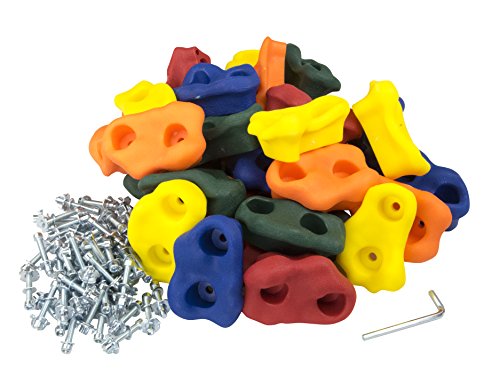 Squirrel Products 30 Large Kids Rock Climbing Holds - with Mounting Hardware for up to 1