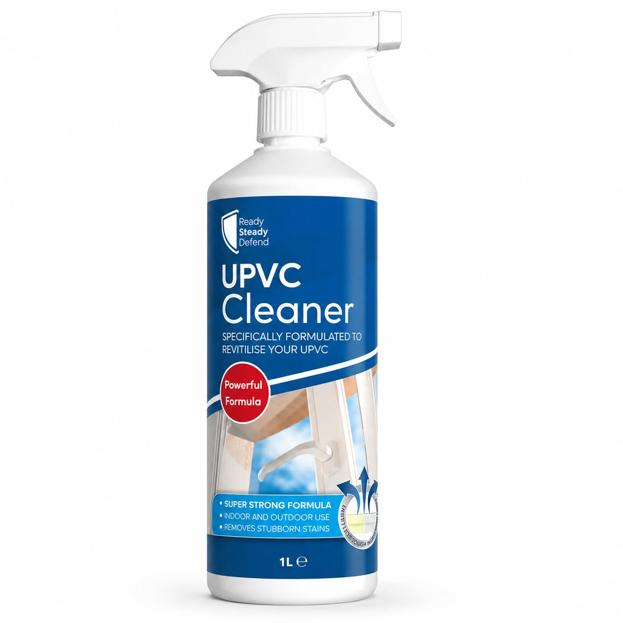 UPVC Cleaner and PVC Cleaner for Windows and Doors - 1L Window Spray, PVC Spray, Effective UPVC Cleaning Solution for Conservatories and All Plastic Surfaces