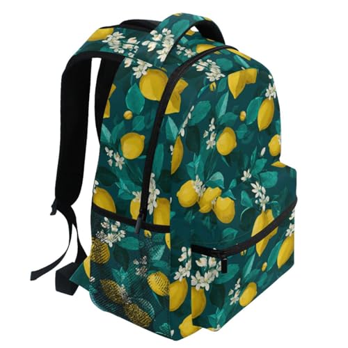 Pfrewn Kids Lemon Yellow Citrus Fruits (97) Backpacks for Girls Boys Lightweight Backpack for Students School 17"2