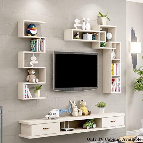 Flotante de TV Estante Moderno Soporte de Pared for TV Montada Consola/Medios Consola de Entretenimiento Centro de Almacenamiento Estante Audio de los Medios con cajón de TV Gabinete for Cajas de ca