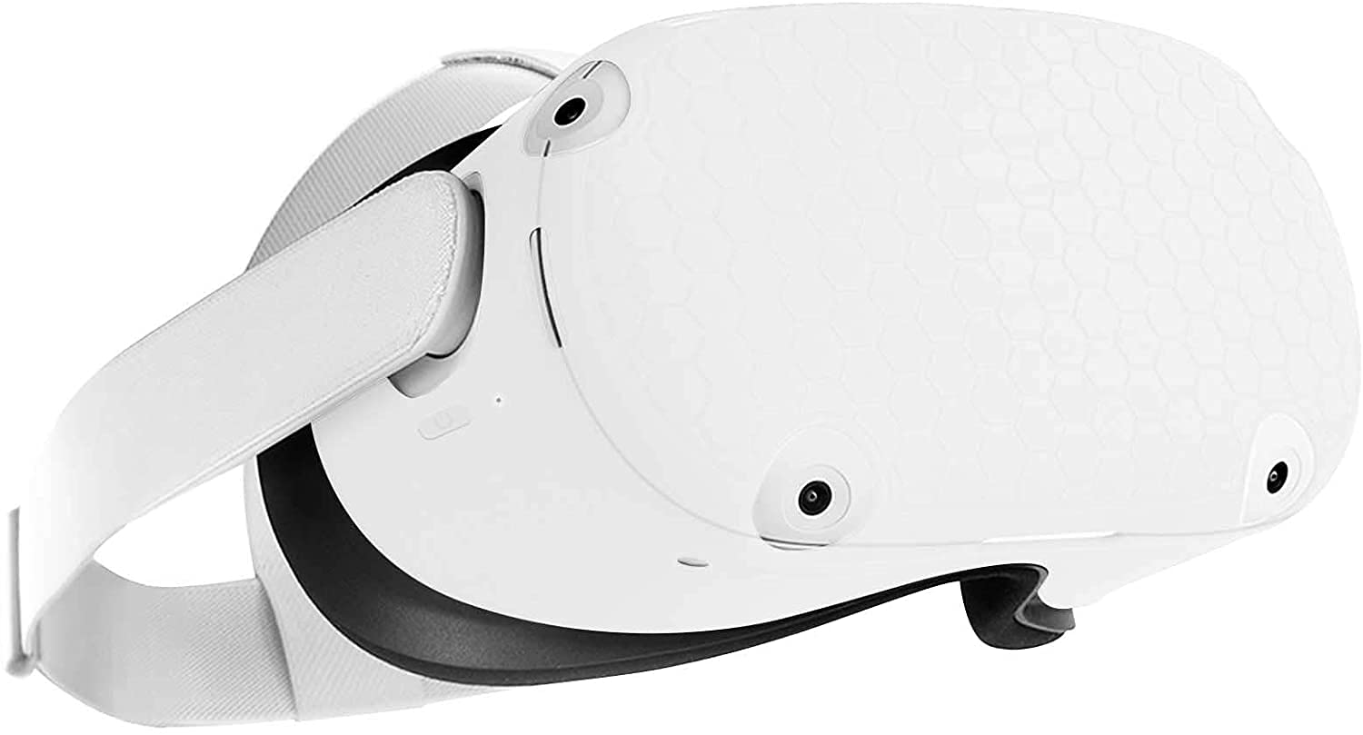 VR silicone shell front cover compatible for Oculus Quest 2,Quest 2 Accessories,Anti-slip,Anti-scratch,Anti-drop(Transparent)