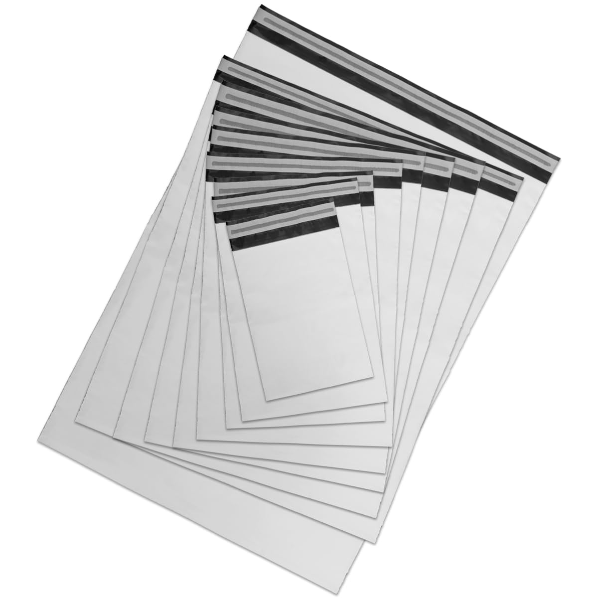verpacking 900 Buste in plastica per spedizioni autoadesive Coex | buste per spedire vestiti | 9 taglie x 100 unità cad. | resistenza 50 e 60 my | bianco/nero