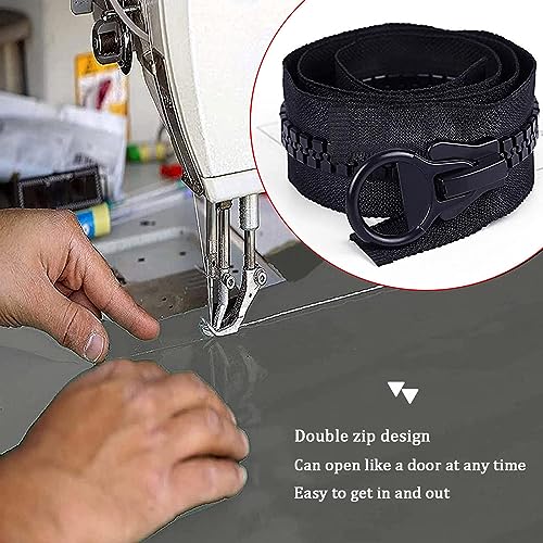 Bâche transparente en PVC imperméable extérieure avec œillets et fermeture éclair - 4