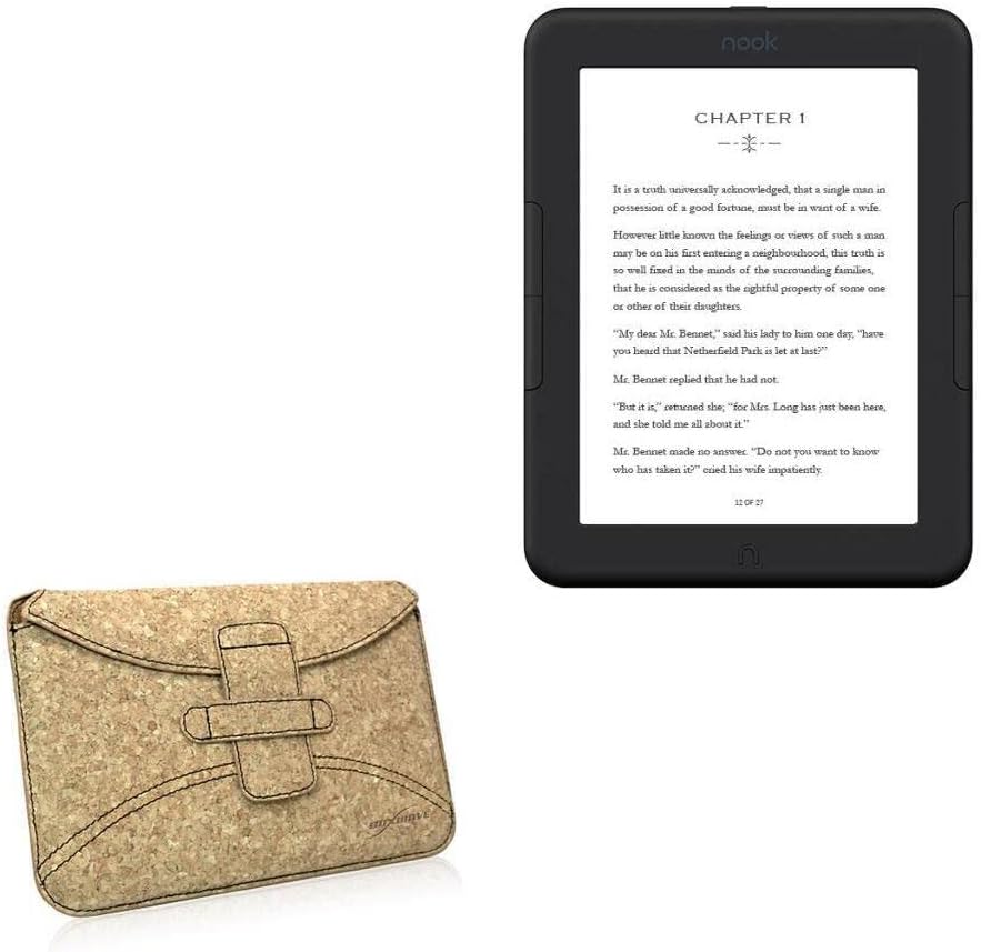 BoxWave Case Compatible with Barnes & Noble Nook GlowLight 4e - Quorky Pouch, Durable, Lightweight Cork Envelope Sleeve Cover