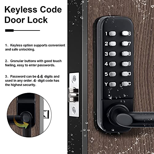 Codace Mechanical Keyless Entry Door Lock With Keypad Door Knob thumb #7