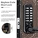 100% Mechanical Keyless Entry Door Lock with Keypad Door Knob, Waterproof Keypads Deadbolt Door Lock with Handle, Stainless Steel Digital Outdoor Gate Combination Door Locks Set with Keypads (Black)