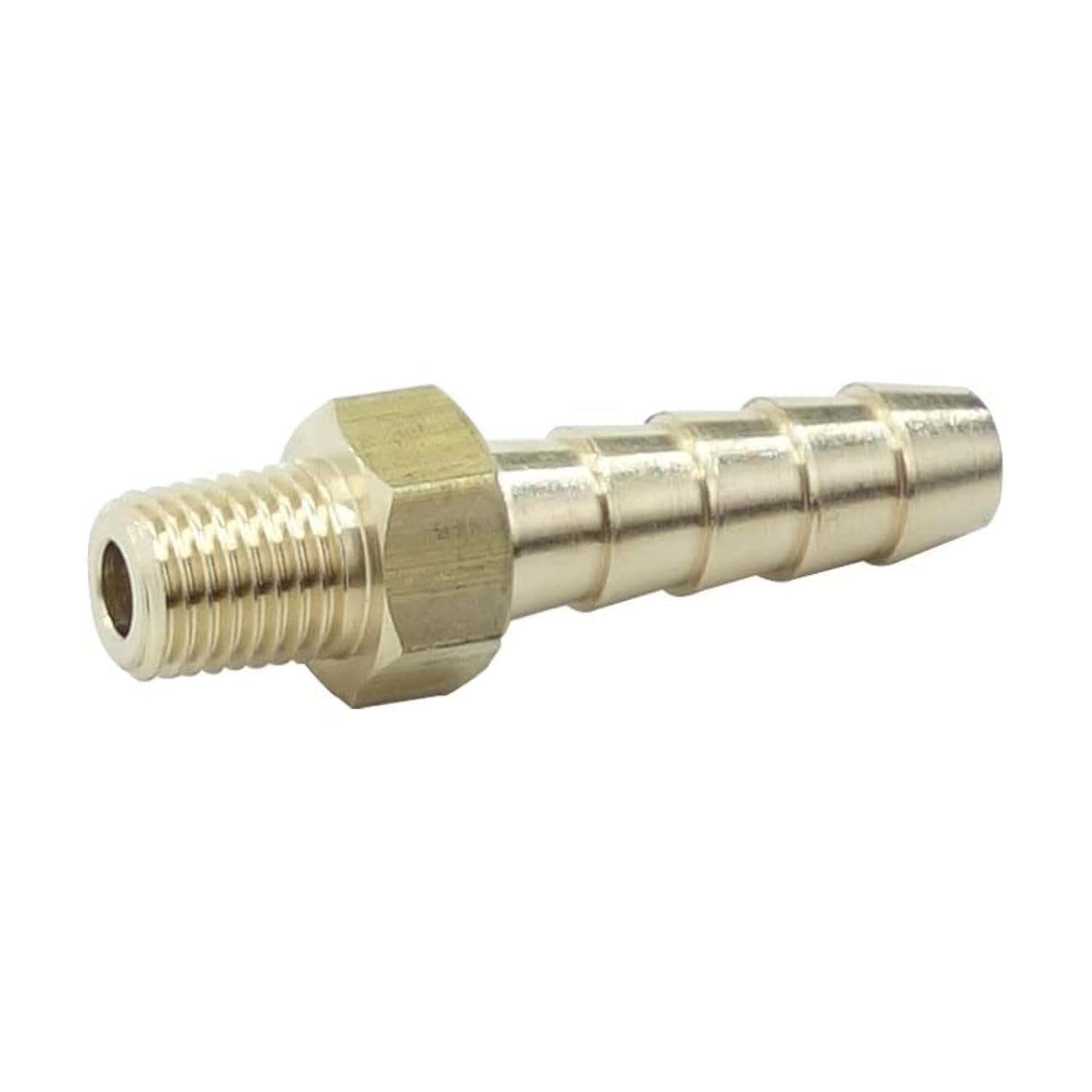 HongboW Hardware Hardware 2 Pcs Brass Hose Fitting, Connector, Barbed Adapter 1/4'' Barb x 1/16 NPT Male Pipe( Thread O.D: 0.29'')