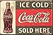 Aimant de réfrigérateur Coca Cola c.1916 Ice Cold 80 mm x 50 mm (de)