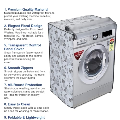 Image of Sanavya LG Front Load Washing Machine Cover Suitable for LG 9Kg Front Load Washing Machine, AI Direct Drive, Steam FHV1409Z2M)