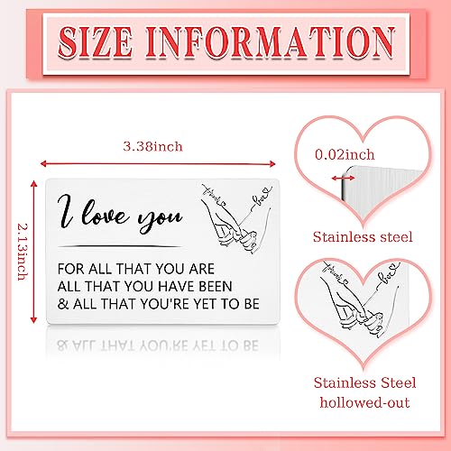 akeke Mini Love Notes for Him Boyfriend Gifts Long Distance Relationship Anniversary Card for Husband From Wife Anniversary Engraved Wallet Insert Card for Hubby Han73