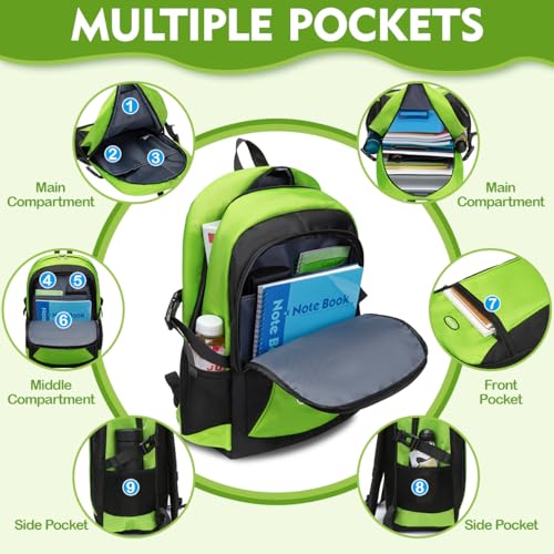 Boys School Backpack for Kids Teen Elementary Middle High Grade School Senior Year Youth Teenage Girls Child Bookbag Big Boy Tween College Student Schoolbag with Laptop 18"