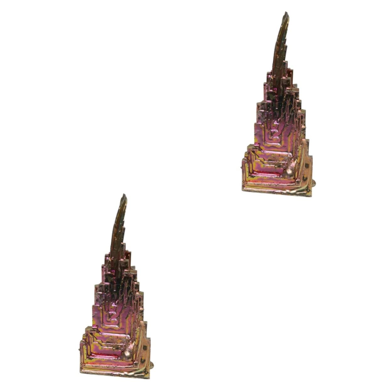 PRETYZOOM 2pcs Bismuth Metal Crystal Original Stone Bismuth Sample Decoration for Home Bismuth Making Kit Home Decoration Bismuth Crystals Bismuth Mineral Home Ornament Home Décor Colorful