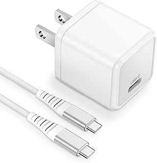 OMOTON for iPhone USB C Charger Block - 20W PD Fast Wall Charger Plug Cube, Type C Charger with 6.6ft USB C to USB C Cable Fast Charging for iPhone 15/15 Pro/15 Pro Max/15 Plus and More