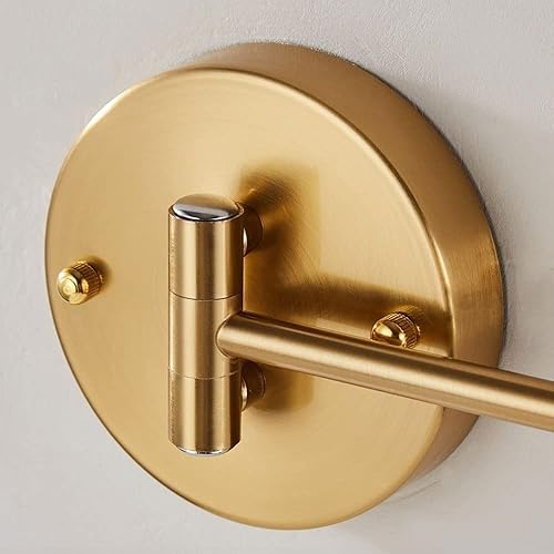 Miniatura 5 de Lámpara de pared con brazo oscilante, aplique de pared ajustable, foco LED, luz de pared industrial, accesorio de iluminación interior negro/dorado