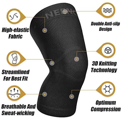 Neenca Ultra Thin Knee Sleeve–Knee Braces For Knee Pain, Compression Sleeve With Graphene Ions Infused Fiber, Knee Warmer Socks For Pain Relief, Swelling, Arthritis, Poor Circulation, Running, Sports #TOP1