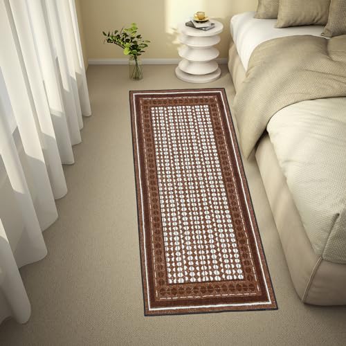 Image of Welspun Premium Runner for Hall, Bedroom & Living Room | Geometric Design | Anti Skid | Fold Mark Resistance | Multipurpose | Machine Tufted | (2 x 5 ft, Brown)