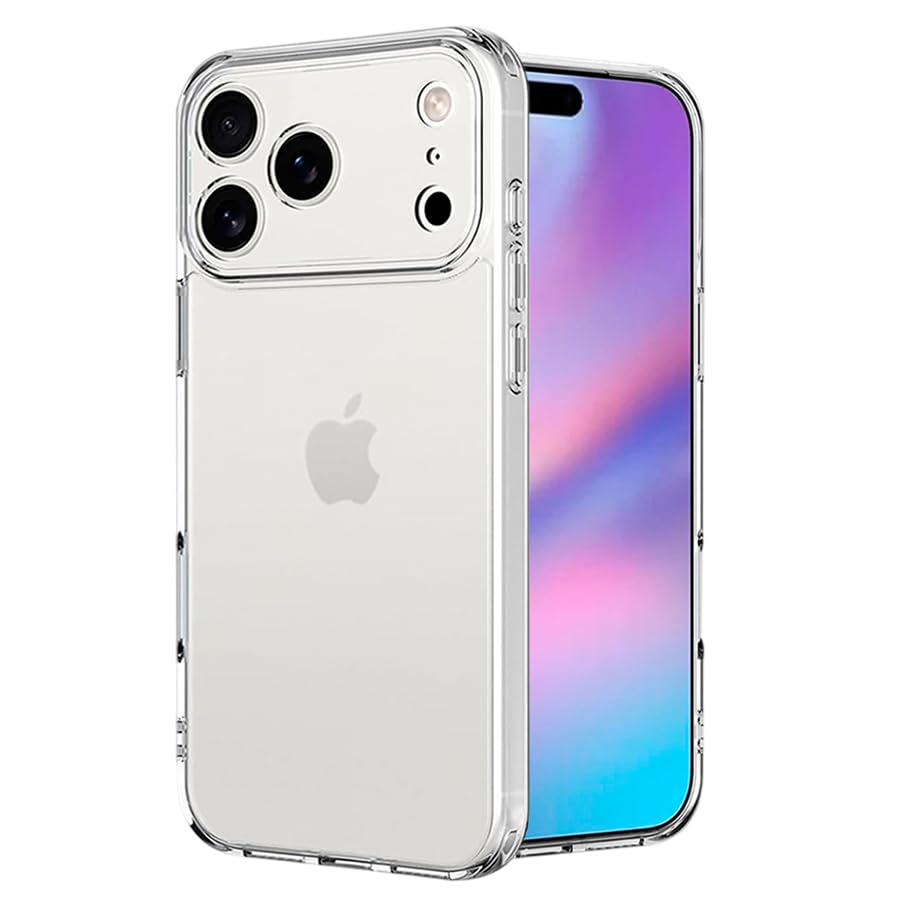 Image of Fashionury Crystal Clear Case for iPhone 17 Pro Max | Yellowing Resistance | Transparent TPU Silicone | Raised Camera Lips | Slim Transparent Cover