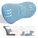 kasney Lumbar Support Pillow, Back Pillow for Low Back Pain Relief, Ergonomic Streamline Car Seat, Office Chair, Recliner and Bed (Blue)