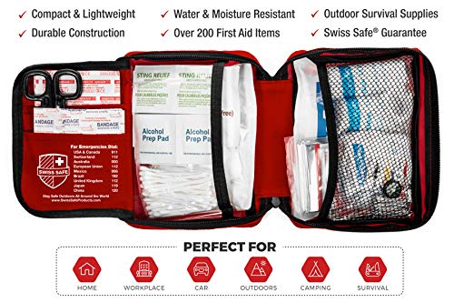 image for Swiss Safe 200-Piece Professional First Aid Kit for Home, Car or Work 