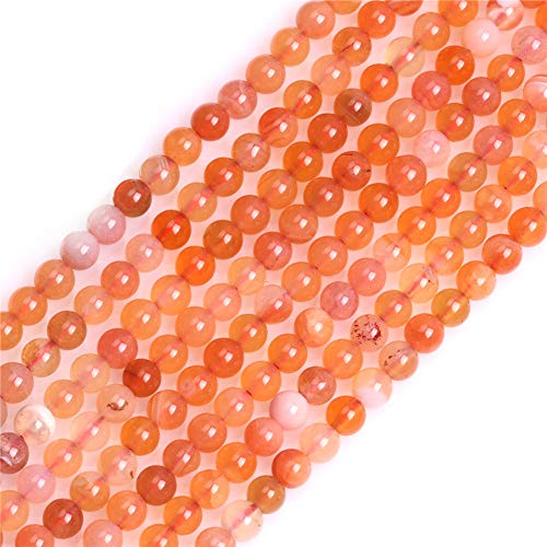 GEM-Inside 4mm Natural Orange Botswana Agate Stone Gemstone Semi Precious Round Spacer Beads for Jewelry Making 15"