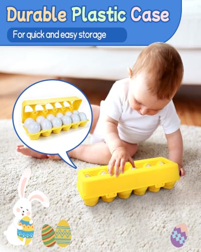 Image of Tinabless Matching Eggs, 12-Piece Number Matching Toy for Toddlers 1-3 | Number Recognition, Counting Practice, Fine Motor Skills, Matching Puzzle for Toddlers 18 Months+
