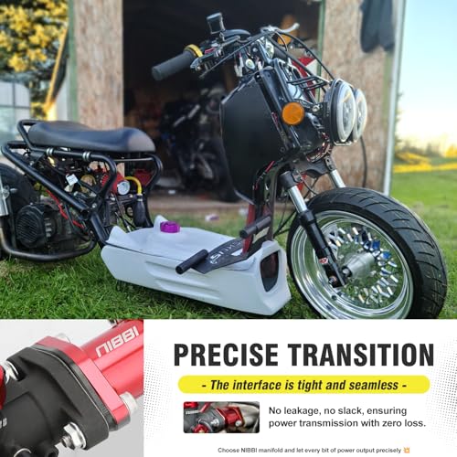 Image of NIBBI Predator 212 Intake Manifold,212 Predator Performance Part Intake Pipe Inlet Manifold For Mini Bike 196cc /212cc /224cc Engine GX160 GX200 225RS(FL-Red)