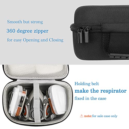 Kawazey [ Reusable Half-Mask Respirator Case] Hard Travel Storage Case Replacement For 3M Reusable Face Piece 6100/6200/Series [Black]   #TOP3