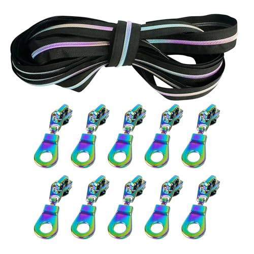 Fermeture éclair nylon arc-en-ciel #5 noire de 5 mètres pour réparer et ajuster vos zips