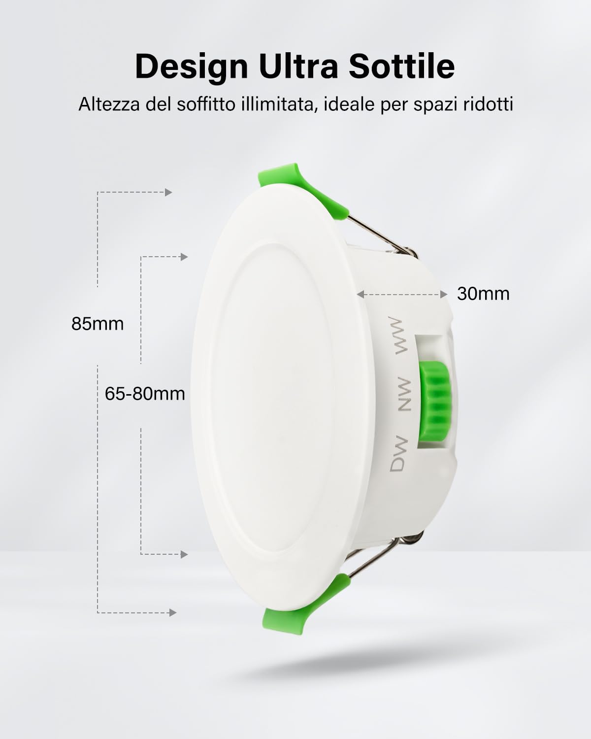 Leselux 5W Faretti LED da Incasso per Cartongesso 3CCT IP44, 20 Pezzi | 380LM Luci da Soffitto Bianco Caldo Bianco Naturale Bianco Freddo, Foro 65-80mm, Luci da Incasso per Bagno Cucina Soggiorno