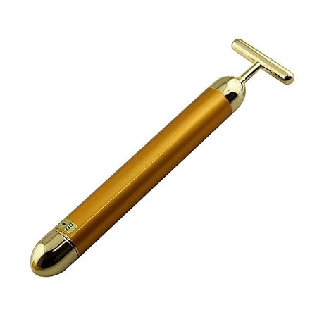 Allin Exporters 24K Golden T Shape Electric Anti Aging Facial Skin Tightening Roller Massager (Aa Battery Not Included)