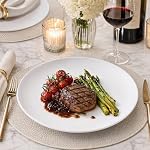 6Pcs White Melamine Dinner Plates Set - 10inch Break-resistant Dishes Set - Image 2