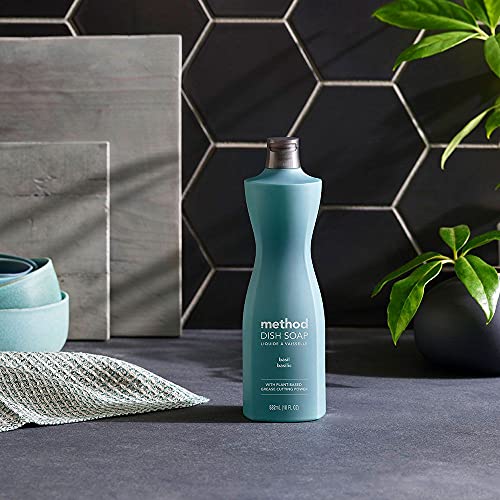 Method Gel Dish Soap, Basil, Biodegradable Formula, Tough On Grease, 18 Fl Oz (Pack Of 6) #TOP4