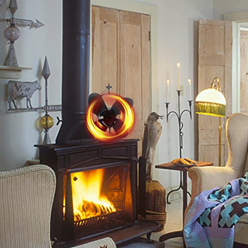 Fogão Ventilador - lareira alimentado por calor com 4 pás,fogão a lenha termodinâmico economizando m