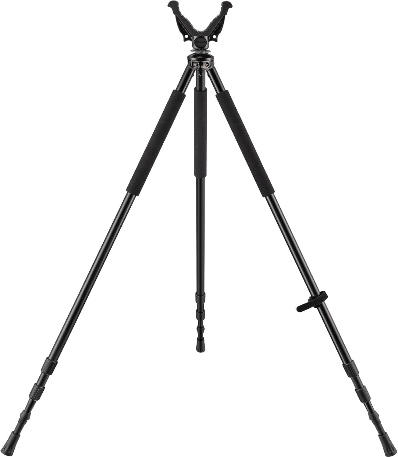 Shooting Stick Tripod, Shooting Tripods for Rifles, Gun Hunting Rest Stand Crossbow Shoot Stick with V Yoke Rest, Black