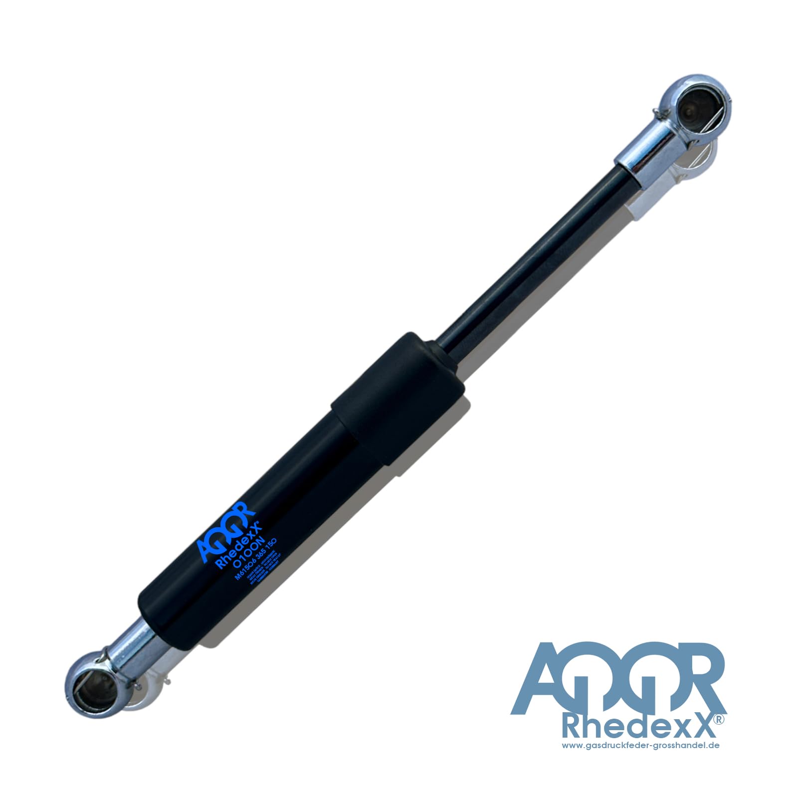 Muelle de presión de gas, sartén esférica de 375 mm/150 mm/50N-400N, longitud: 375 mm, carrera de 150 mm, Kraft-50N-400N – Muelle de gas con bandeja angular de bola M6 (375/150/400N)